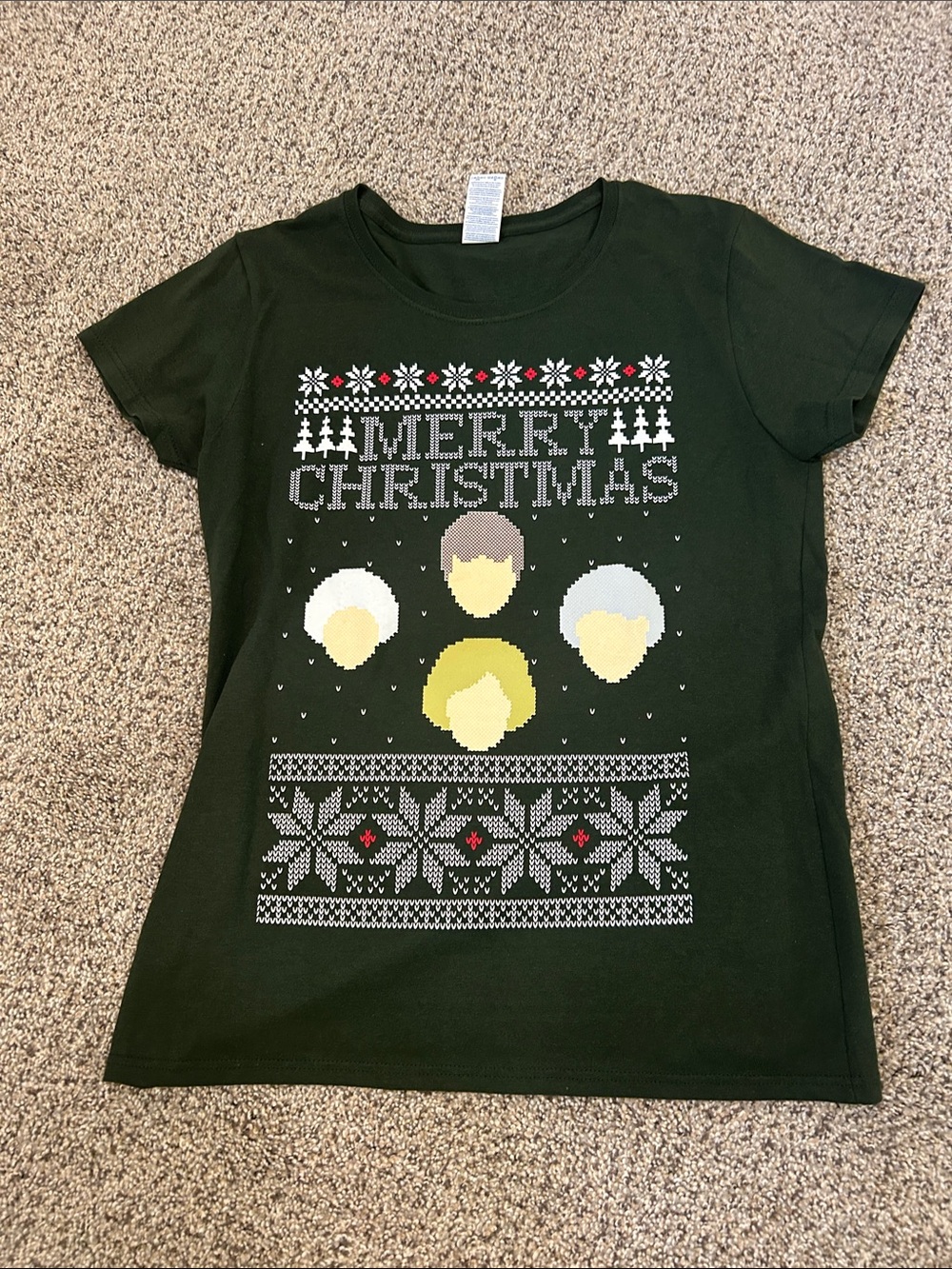 Merry Christmas Graphic Tee - Dark Green